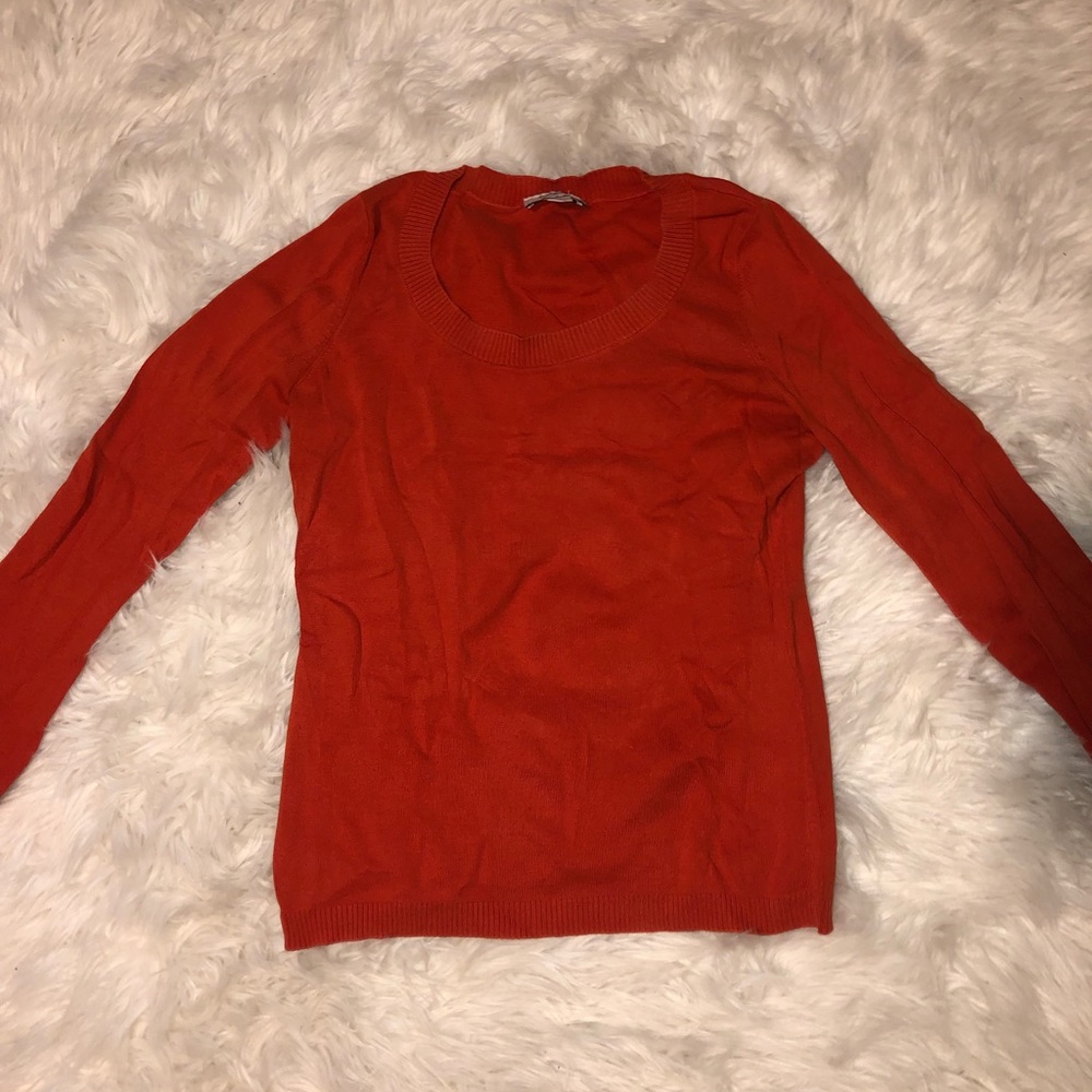 Red-Orange LOFT long sleeve sweater
